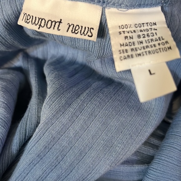 Newport News Powder Blue Halter Top/ 100% Cotton/ Large - Picture 6 of 6